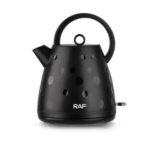 RAF 2 Litre Double Wall Tea Maker Boiler Stainless Steel Water Boiler Electric Kettle Tea Pot With Handle- Black