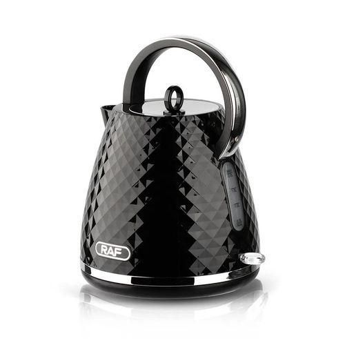 RAF 2L Retro Mini Teapot Stainless steel Double Wall Household Quick Boiling Water Automatic Power off Electric Kettle- Black