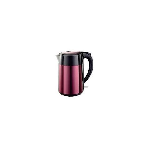RAF 2L Electric Stainless Steel Cordless Kettle Double Layer Tea Kettle with Scaled Window Water Kettle And360 Degree Rotating Base- Maroon