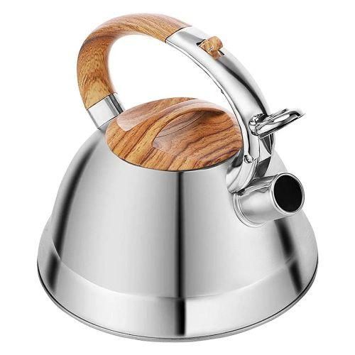 Kaisa Villa 3L Stovetop Teapot Stainless Steel Whistling Tea Kettle- Silver