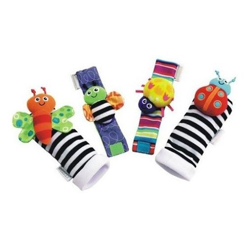 Rattle Set Baby Sensory Toy Socks Wrist Rattle Foot Finder Socks Set for Newborn Boys and Girls NO5292