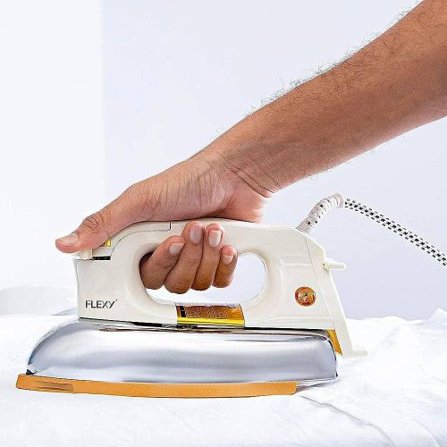 1200W Heavy Duty Ceramic Dry Iron With Non-Stick Coated Soleplate- Cream