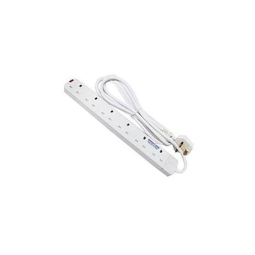 Electric Kettle 2L ,Flat Iron, & 6 Way Extension Cable - Silver, White