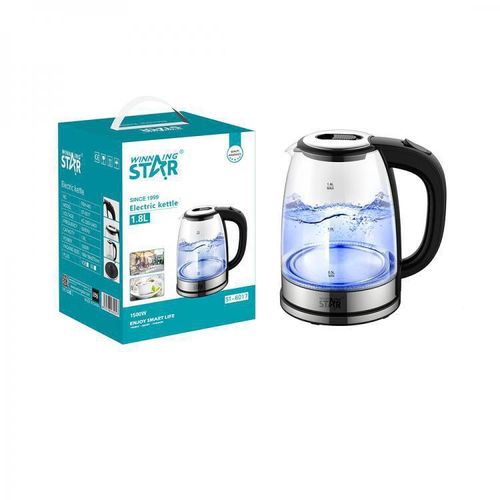 Winning star Glass Electric Kettle Of 1.8 Liters-Transparent