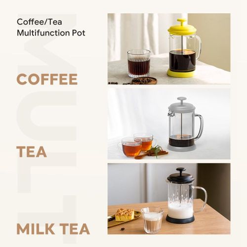 Stainless Steel Glass Teapot French Coffee Tea Percolator Fi