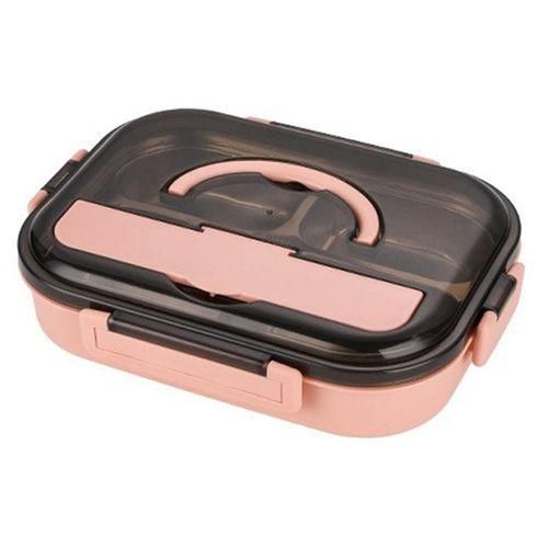 Bento Box Japanese Style for Kids Student Food Container Material LeakProof Square Lunch Box with Compartment Pink