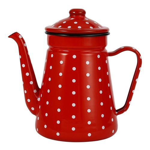 1.2L Enamel Coffee Pot Pour over Milk Water Jug Pitcher Teap