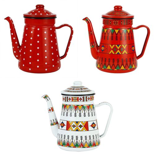 1.2L Enamel Coffee Pot Pour over Milk Water Jug Pitcher Teap
