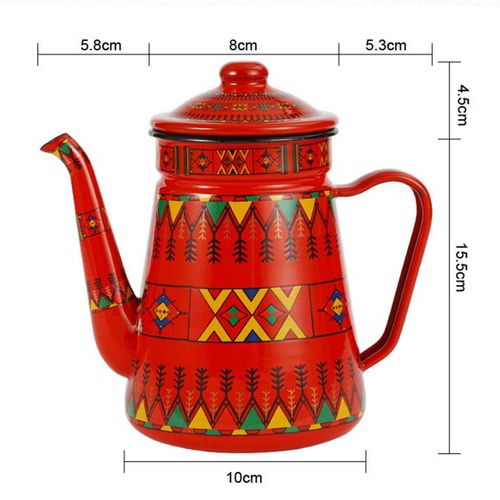 1.2L Enamel Coffee Pot Pour over Milk Water Jug Pitcher Teap