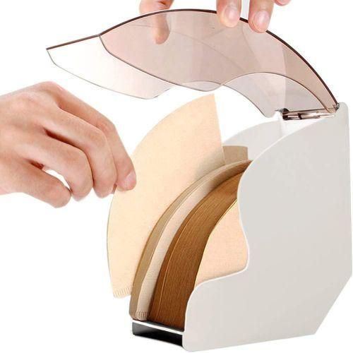 Coffee Filter Holder,Coffee Paper Storage Container Dispenser Rack Shelf for Aeropress,Chemex V60,Melitta Cone Filters