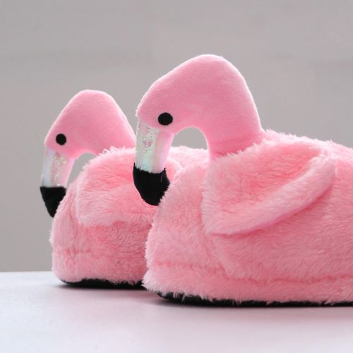 Flamingo Soft Plush Warm Slippers Home Indoor Shoes Pink Full Slippers