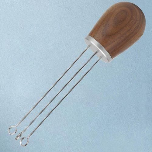 Solid Wood Handle Stainless Steel Artifact Coffee Pin