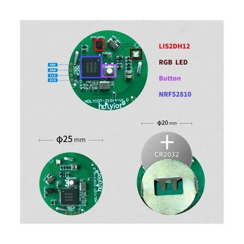 1Pcs NRF52810 Beacon Tag with Accelerometer r,Green