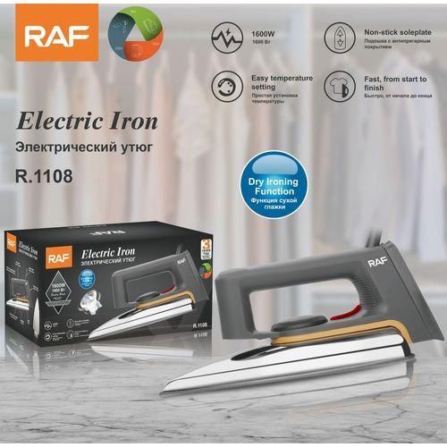 RAF R.1108 Non Stick Electric Flat Iron - Silver & Grey