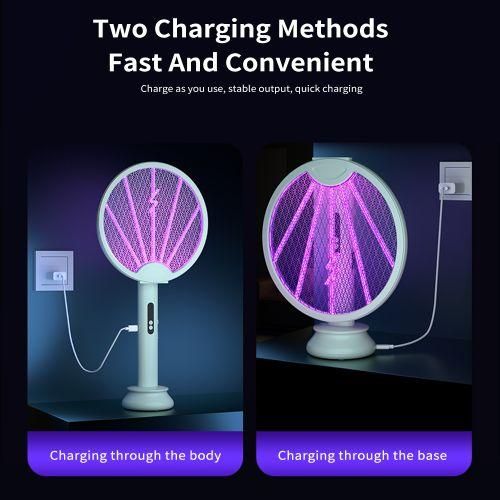 Electric Fly Swatter Racket, 2in1 Intelligent Bug  With