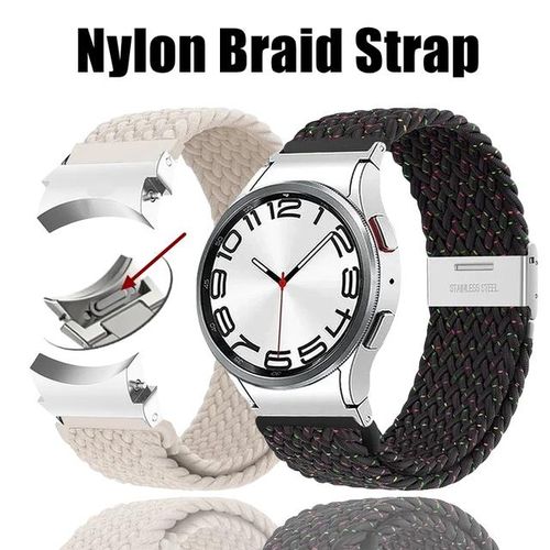 Nylon Braid Strap For Galaxy Watch 6 Classic 43mm 47mm 40mm 44mm Watch4 5 Pro 45mm Wristband Bracelet Quick Fit