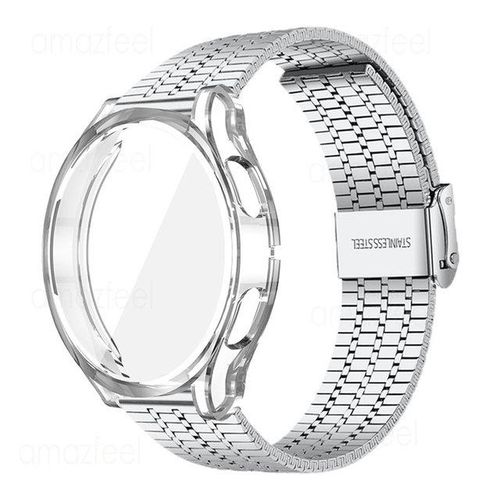 Pulsera De Metal Para Galaxy Watch 5/4 Brazalete Clásico De 40mm 44mm 46mm 42mm Funda Protectora Para Galaxy Active 2