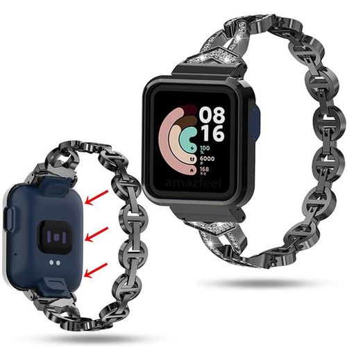 Funda Protectora De Metal Con Correa De Diamante Para Redmi Watch 2 Lite/redmi Watch 3 Pulsera Activa Para Mi Watch Lite Marco De Cubierta