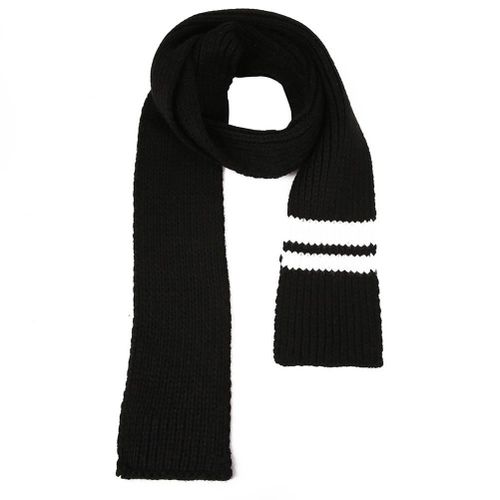 Boys Girls Striped Knitted Scarf Warm Fashionable Scarf for Spring Autumn Winter New,Black NO5116