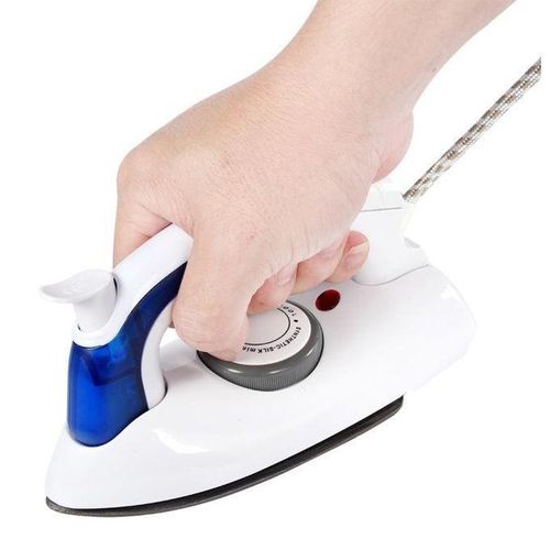 Portable Steam Flat Iron + A free Top plug - Blue/White