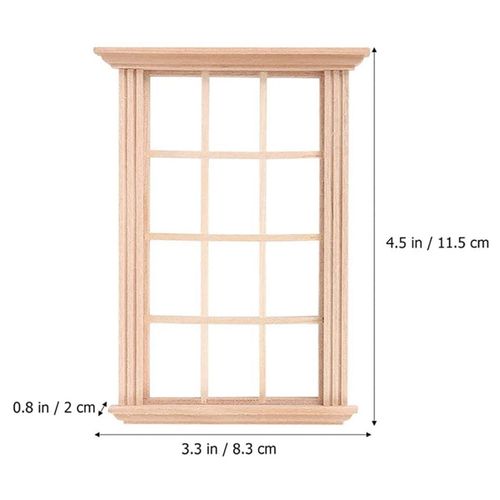 2Pcs Mini Furniture Doll House Miniature Window Frame Model