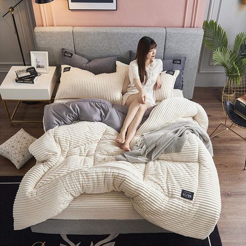 Coral Velvet Duvet King Size White