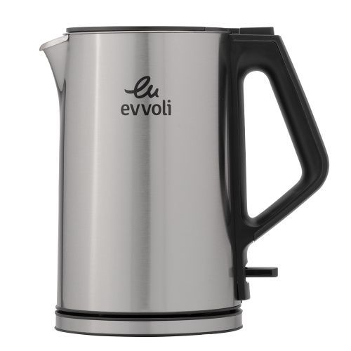 Evvoli Quality Fast Boiling Electric Kettle Of 1.5 Liters-Silver/Black