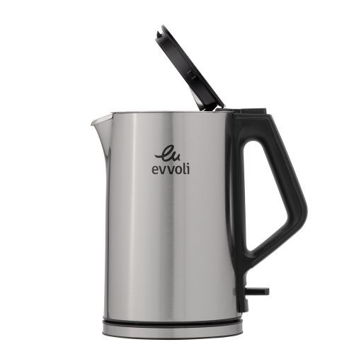 Evvoli Quality Fast Boiling Electric Kettle Of 1.5 Liters-Silver/Black