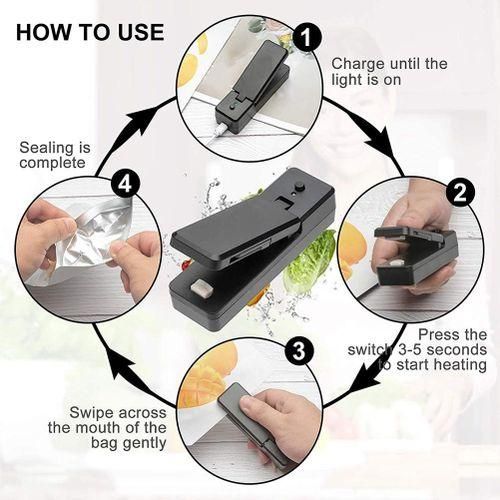 Mini Bag Sealer2In1 Portable Rechargeable Handheld Vacuum H