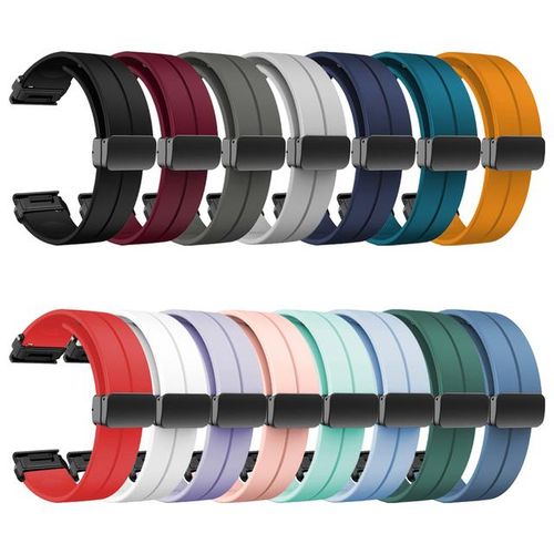 Quickfit 22mm 26mm Silicone Magnetic Folding Buckle Strap For Garmin Enduro 2 Epix Gen2 Fenix 7 7x 6x Pro 5plus Watchband