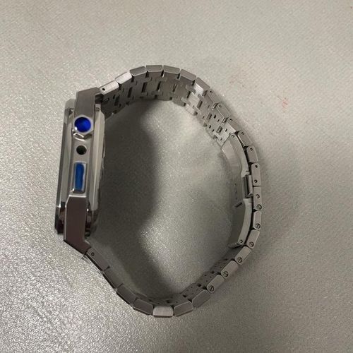 Luxury Casestrap For Watchband Series8 7 45mm Stainless Steel Bracelet Correa Wristband For Iwatch 6 Se 5 3 44mm 42 41mm