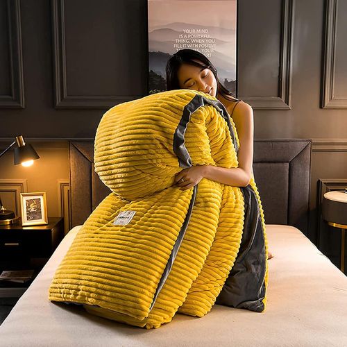 Coral Velvet Duvet King Size Yellow