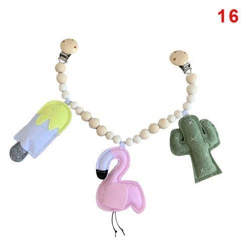 Baby Wooden Plush Bead Pacifier Chain Teether Chain