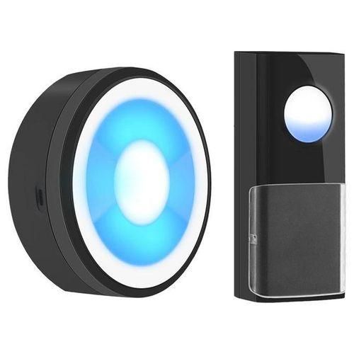 Smart Wireless Doorbell 200M Distance Black IP55 1 Button 1 Receiver