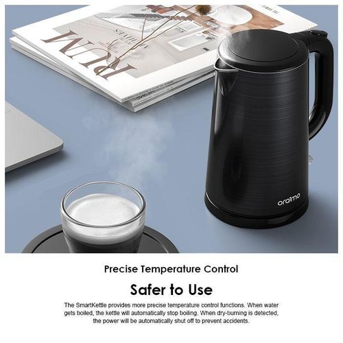 Oraimo Smart Kettle 1.7L 1800W Stainless Steel, Double-wall Design, Precise Temperature Control Electric Kettle - Pacolator