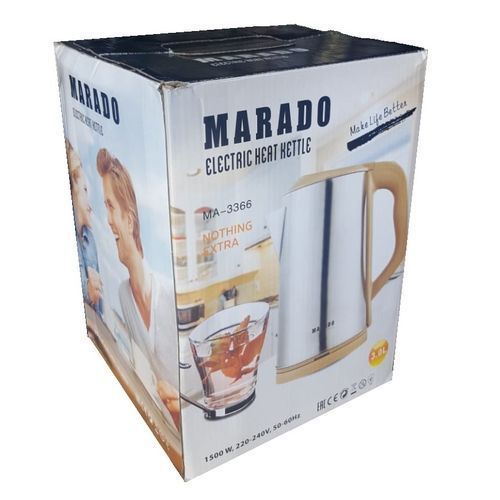Marado Stainless Electric Heat Kettle- Silver