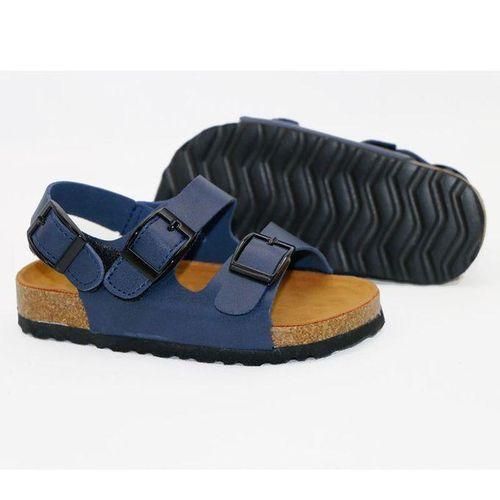 Kids Sandals Summer PU Leather Corks Boy's Girl's Flats Baby NonSlip Students Shoes Indoor Outdoor Toddler 1312 Years Blue