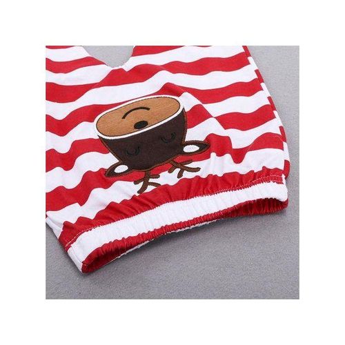 2pcs Baby Girls Boys My First Christmas Rompers Tops Long Pants 80 Red