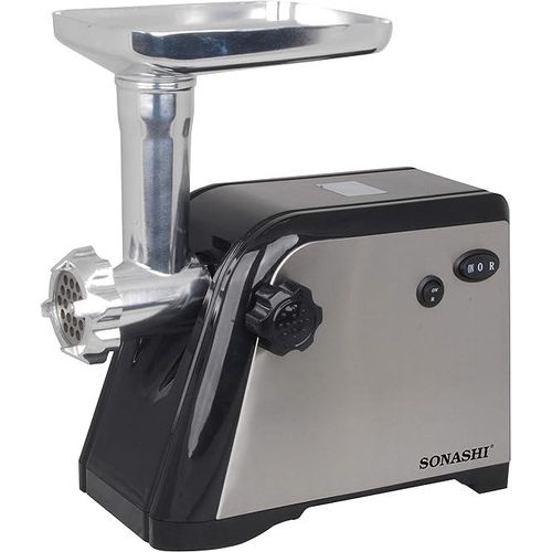 Sonashi Meat Grinder With Reverse Function And Maximum Locked Power-Silver.