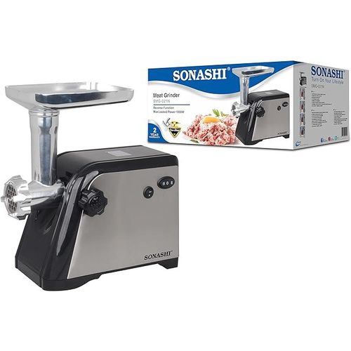 Sonashi Meat Grinder With Reverse Function And Maximum Locked Power-Silver.