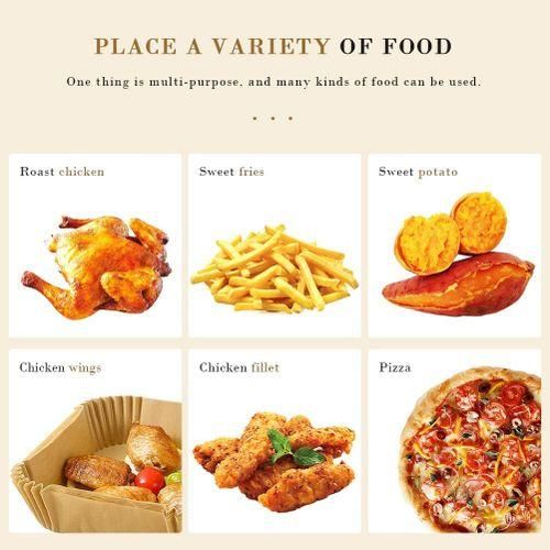 100Pcs Air Fryer Paper Liner, NonStick Disposable Air