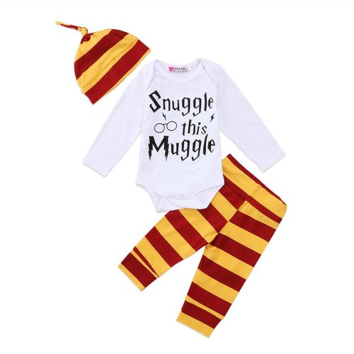 3pcs Fashion Letter Print Unisex New Born Baby Cloth Sets-Baby Jumpsuit+Baby Hat +Baby  Pants