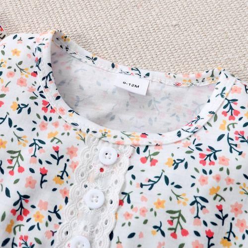 Baby Girls Ditsy Floral Sleeveless Romper With Hat
