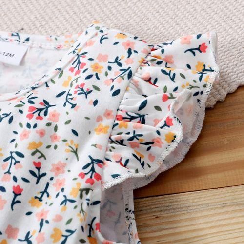 Baby Girls Ditsy Floral Sleeveless Romper With Hat