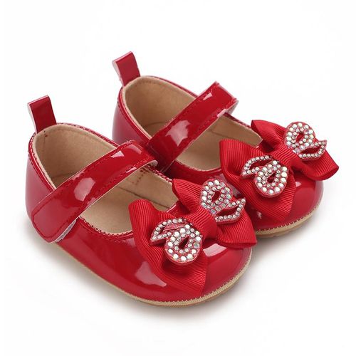Baby Walking Shoes Female Baby Spring And Autumn Season 0-1 Year Old Bow Princess Flat Shoes