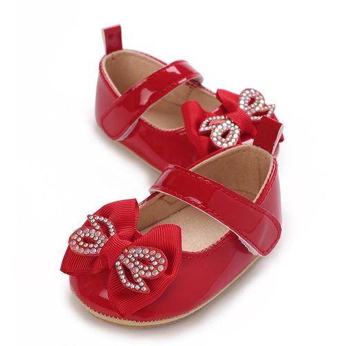 Baby Walking Shoes Female Baby Spring And Autumn Season 0-1 Year Old Bow Princess Flat Shoes