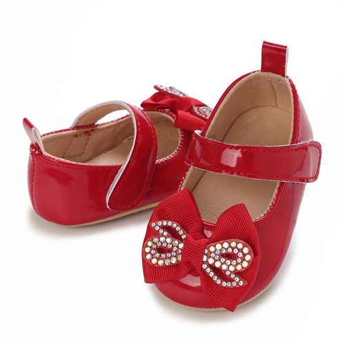 Baby Walking Shoes Female Baby Spring And Autumn Season 0-1 Year Old Bow Princess Flat Shoes