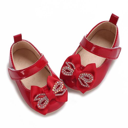 Baby Walking Shoes Female Baby Spring And Autumn Season 0-1 Year Old Bow Princess Flat Shoes