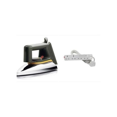 Saachi Flat Iron & Extension Cable - Grey, White, Silver.