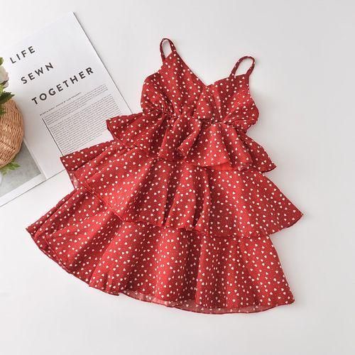 Girls Casual Dresses Kids Polka Dot Costumes Tiered